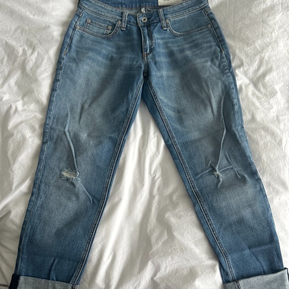 Rag and Bone Dre Low-Rise Slim Boyfriend Ankle Jeans